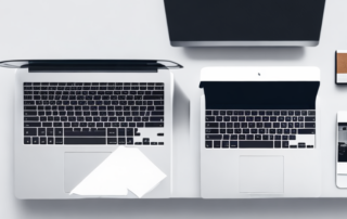 moderner arbeitsplatz mit laptop kaffeetasse notizblock fuer produktive und professionelle arbeit