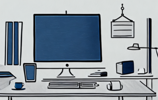 Professioneller Arbeitsplatz mit Laptop, Stift und Notizbuch, ideal fuer Strategien zur Gehaltsverhandlung.