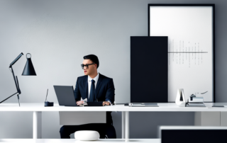 selbstbewusster Profi im modernen Buero bereit fuer Gehaltsverhandlungen