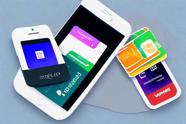 Digitale Geldboerse auf Smartphone mit Icons fuer Online-Zahlungsdienste vor modernem Hintergrund