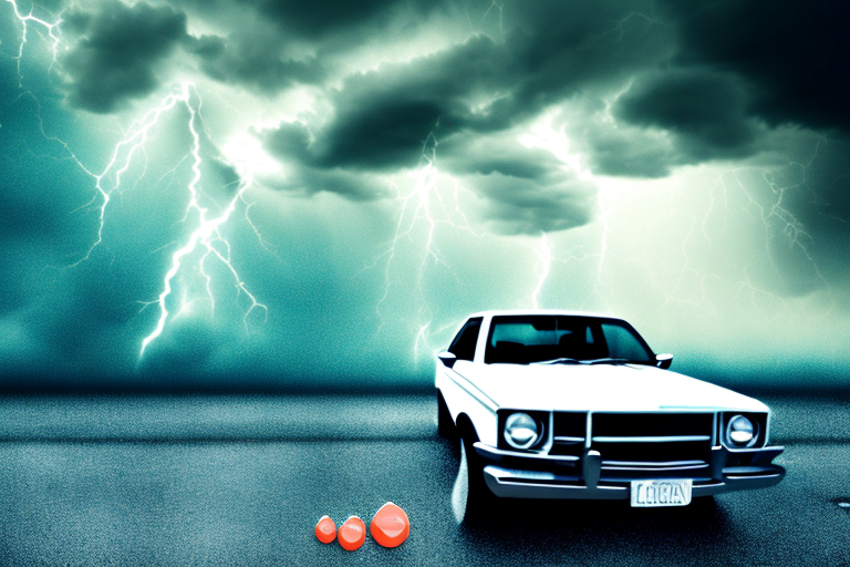A car with visible hail damage