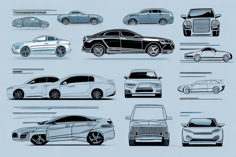 Several different types of cars with checkmarks and cross marks above them