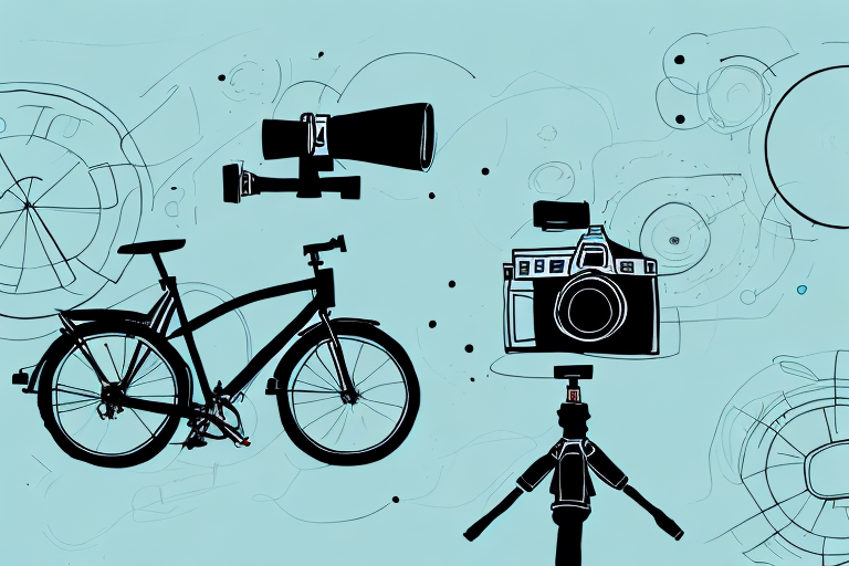A camera on a tripod capturing the motion blur of a fast-moving object