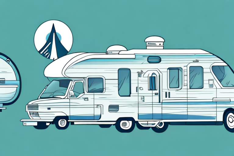 Several different types of caravans parked in a scenic campground