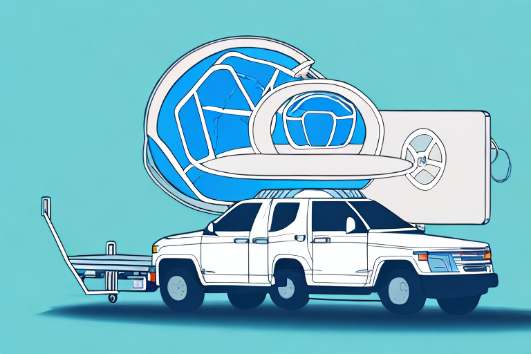 A car towing a trailer