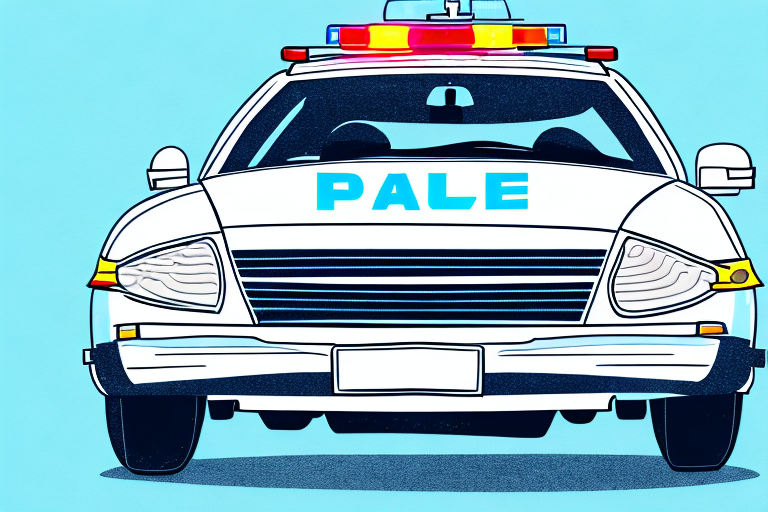 A police car parked near iconic mallorca landmarks