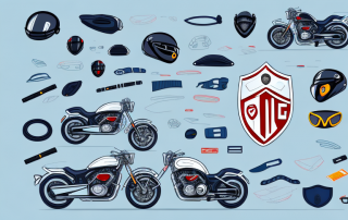 A motorcycle with a protective shield around it