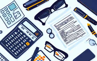 A motorcycle with insurance policy papers and a calculator