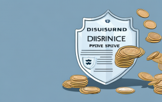 A shield protecting a pile of coins and an insurance policy document