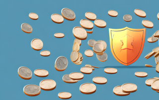 A shield protecting a pile of coins