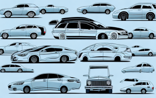 Several different types of cars