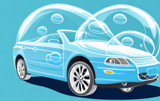 A car with a protective bubble around it