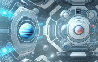 Various iconic elements from different science fiction sub-genres such as spaceships