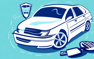 A leased car with a protective shield symbolizing insurance