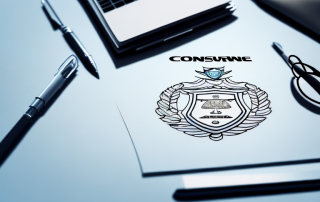 A car lease contract next to a shield symbolizing insurance