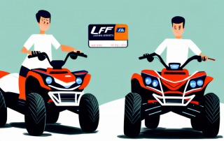 A quad bike with an insurance tag attached to it
