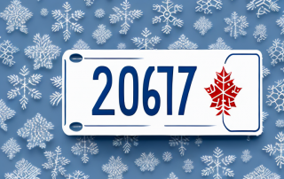A vehicle registration plate with a calendar or seasonal symbols in the background