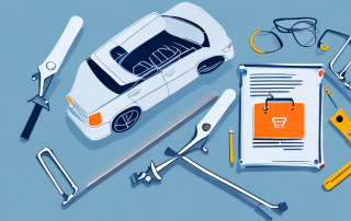 A car with insurance policy papers coming out from its trunk