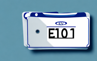 A temporary license plate attached to a car