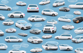 Various cars with short-term license plates