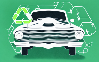 An old car being recycled in an eco-friendly manner