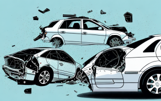 Three cars involved in a rear-end collision on a road