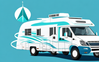 A pristine motorhome parked in a scenic landscape