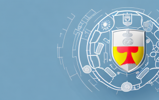 A car with various insurance-related icons (like a shield