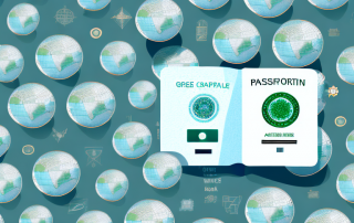 A green card with an abstract