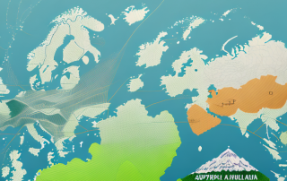 A green card superimposed on a map of russia