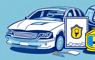 A car involved in a minor accident with insurance documents and a safety helmet symbolically placed nearby