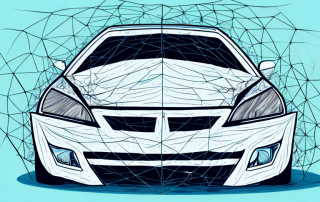A car with a shattered windshield signifying an accident