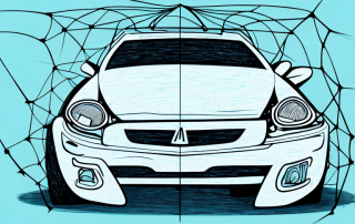 A car with a cracked windshield