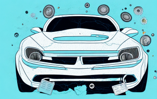 A car with a broken part symbolizing damage