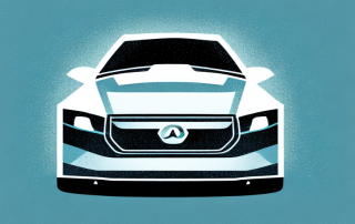 A car with visible protective measures like a wire mesh under the hood