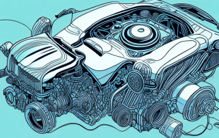 A car engine with visible damage