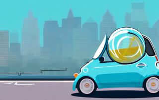 A microcar with a protective bubble around it