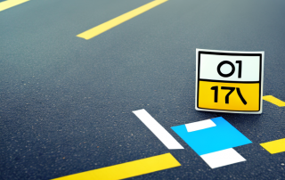 A car with l-plates on a road