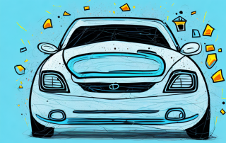 A car with visible signs of vandalism