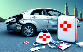 A car accident scene in a foreign country