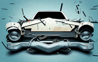 A wrecked car with visible damages