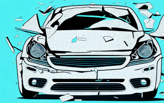 A damaged car protected under a transparent shield