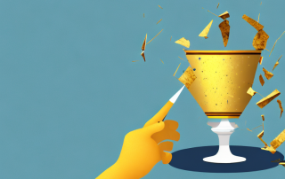 A broken vase being repaired with golden glue