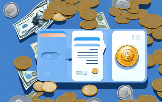 A wallet with coins and banknotes next to an insurance policy