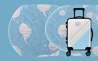 A travel suitcase adorned with global landmarks