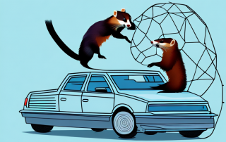 A marten biting into a car wire