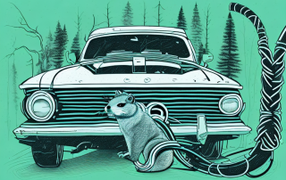 A car with visible marten bites and scratches on the cables and hoses