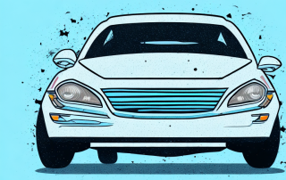 A car with visible chew marks from a marten