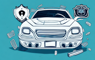 A car partially covered by a shield