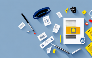 A car with l-plates surrounded by various insurance policy documents and safety elements like a helmet and seatbelt
